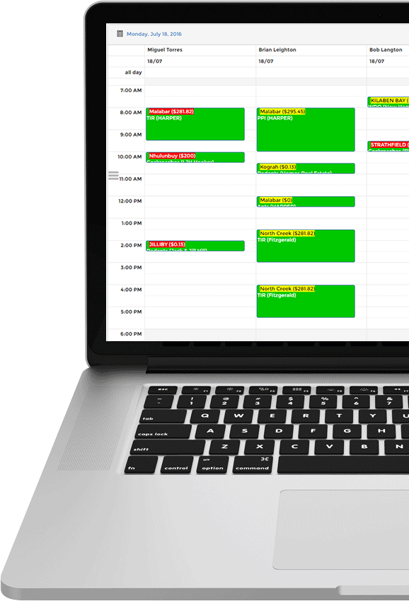 PEST-APP Job allocation screen Pest Control Software on a mac pro